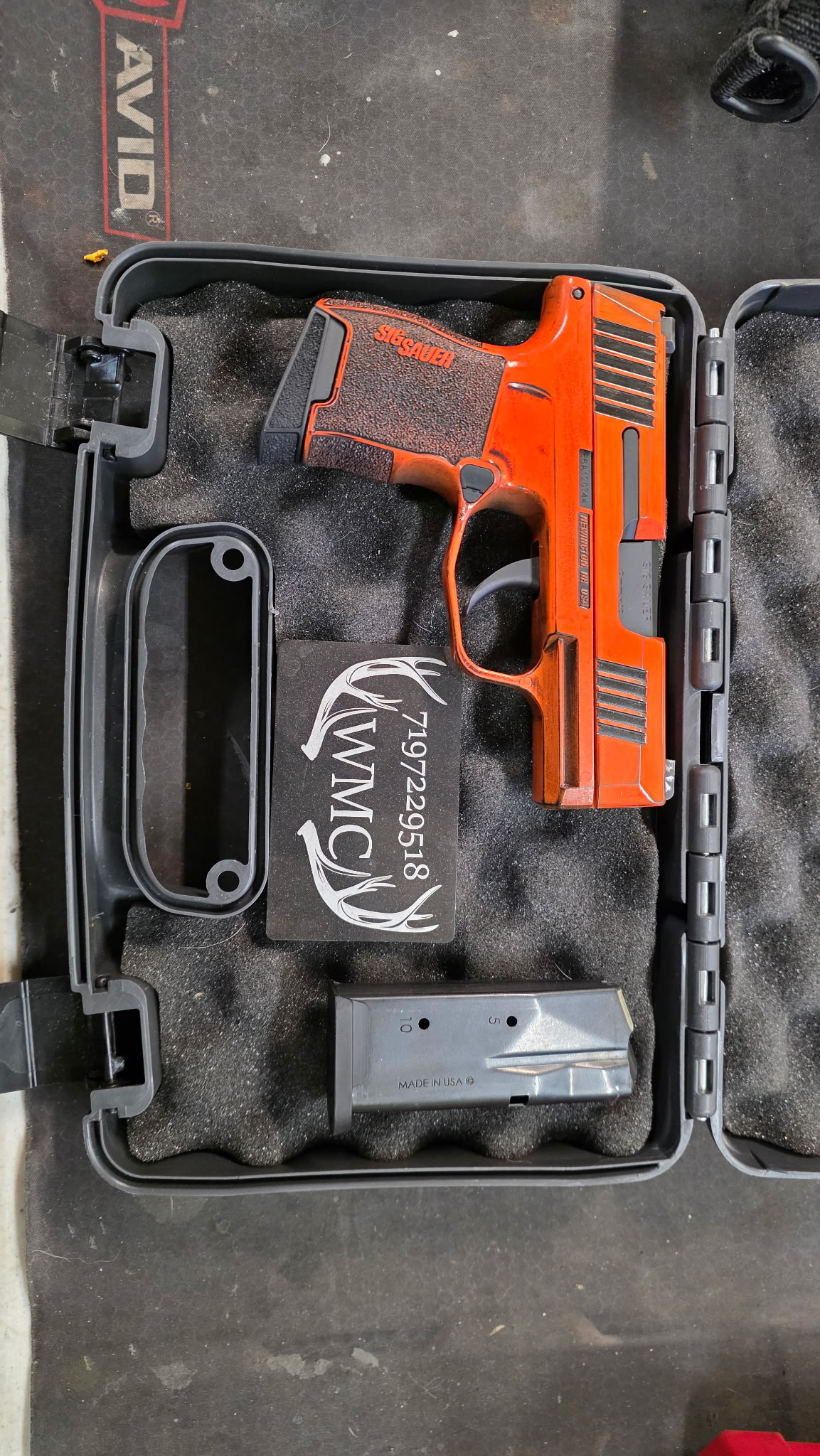 Blue Cerakote firearm, alternate view, by Wet Mountain Coatings